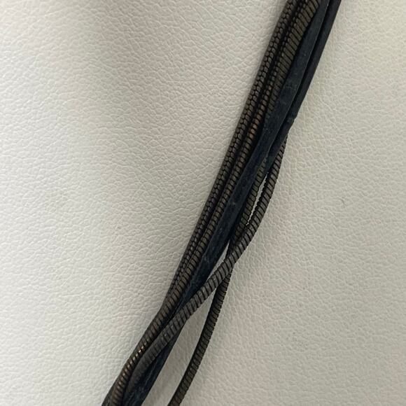 Chico's pendant necklace signed costume jewelry mixed metals on cord - Picture 16 of 16